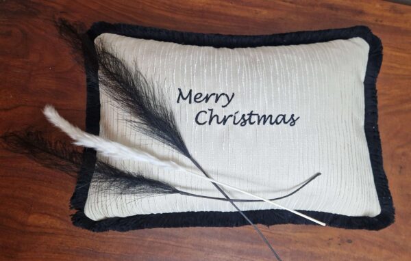 Merry Christmas Cushion Natural