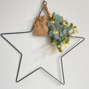 Large Black Hanging Star LED Foliage