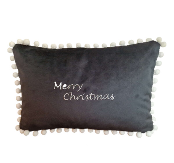 Merry Christmas Cushion Black