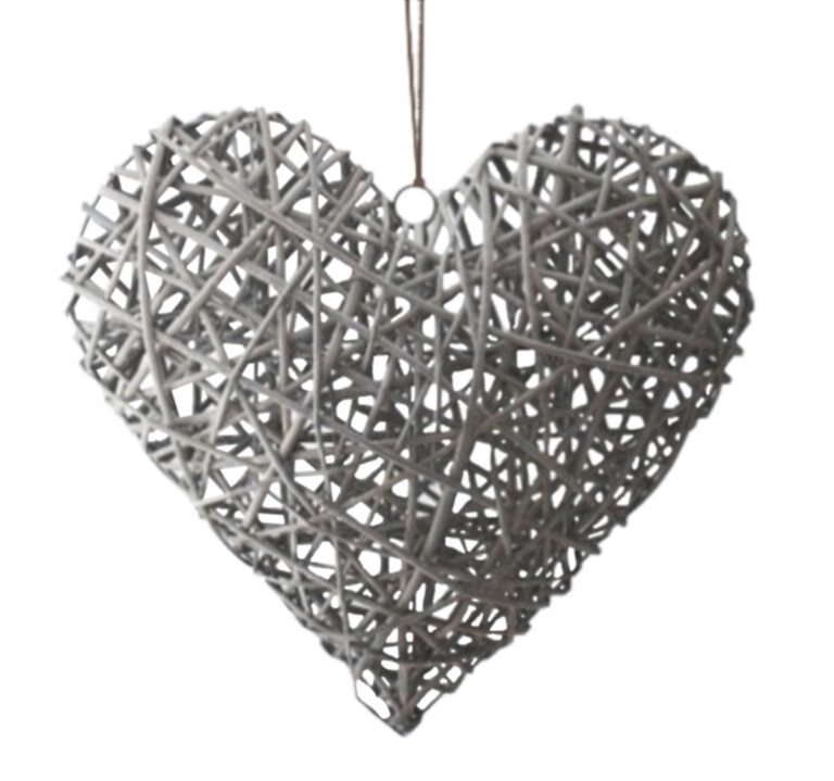 Large Woven Wicker Hanging Heart