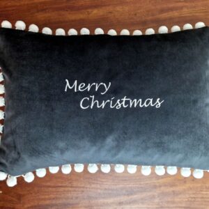 Merry Christmas Cushion Black