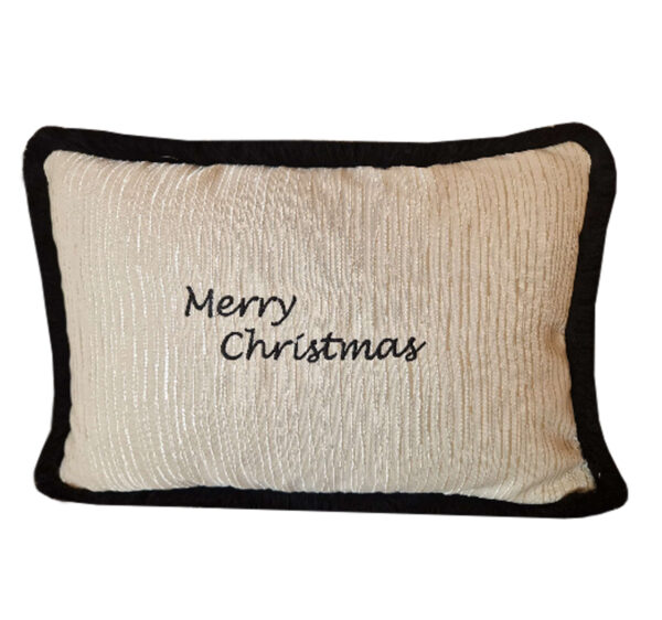 Merry Christmas Cushion Natural