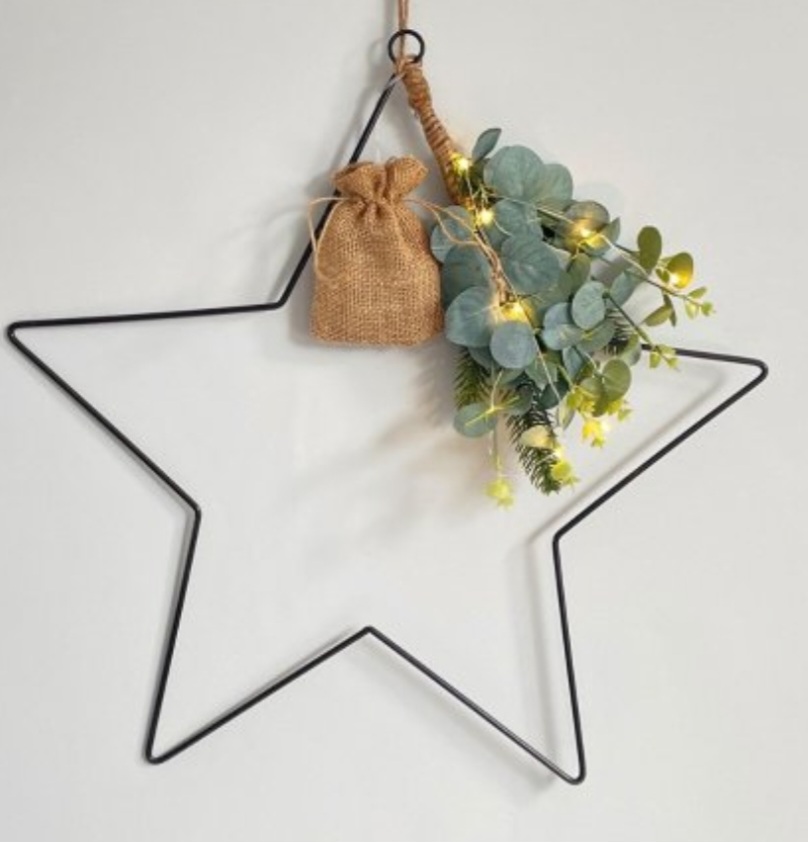 Large Black Hanging Star LED Foliage