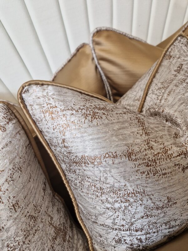 Divine Gold cushion set with contrast piping