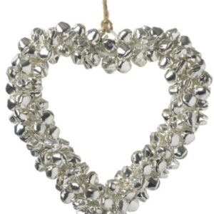 Silver Jingle Bell Heart