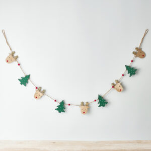 Red and Green Wooden Garland