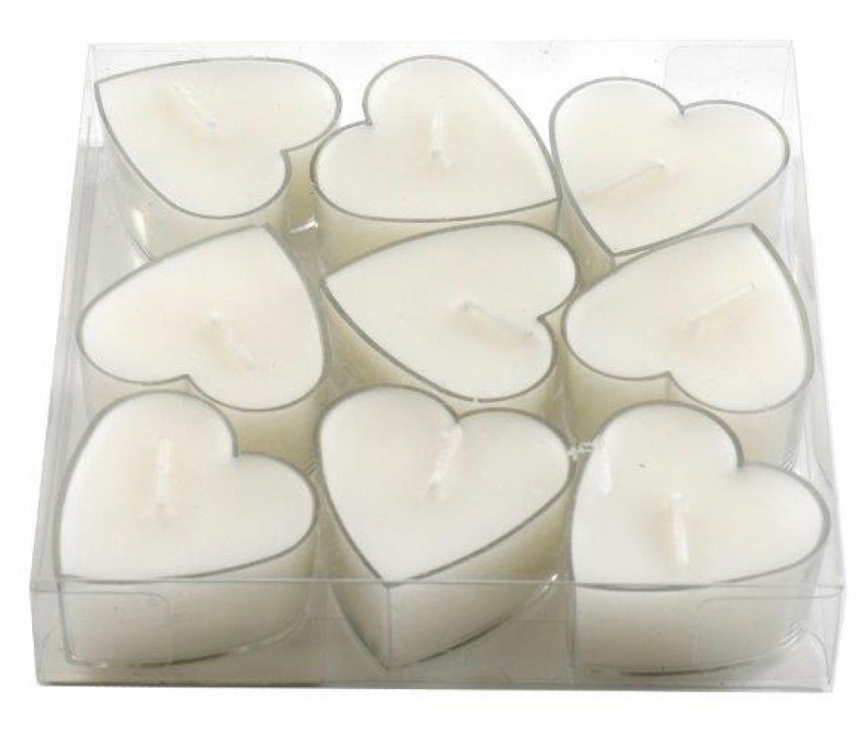 Pack of 9 Heart Shape T-lights