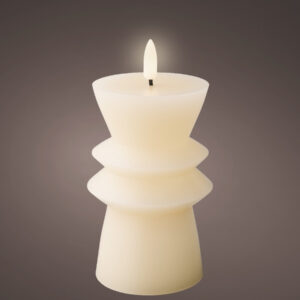 14.6cm Small LED Wick Candle holder in White