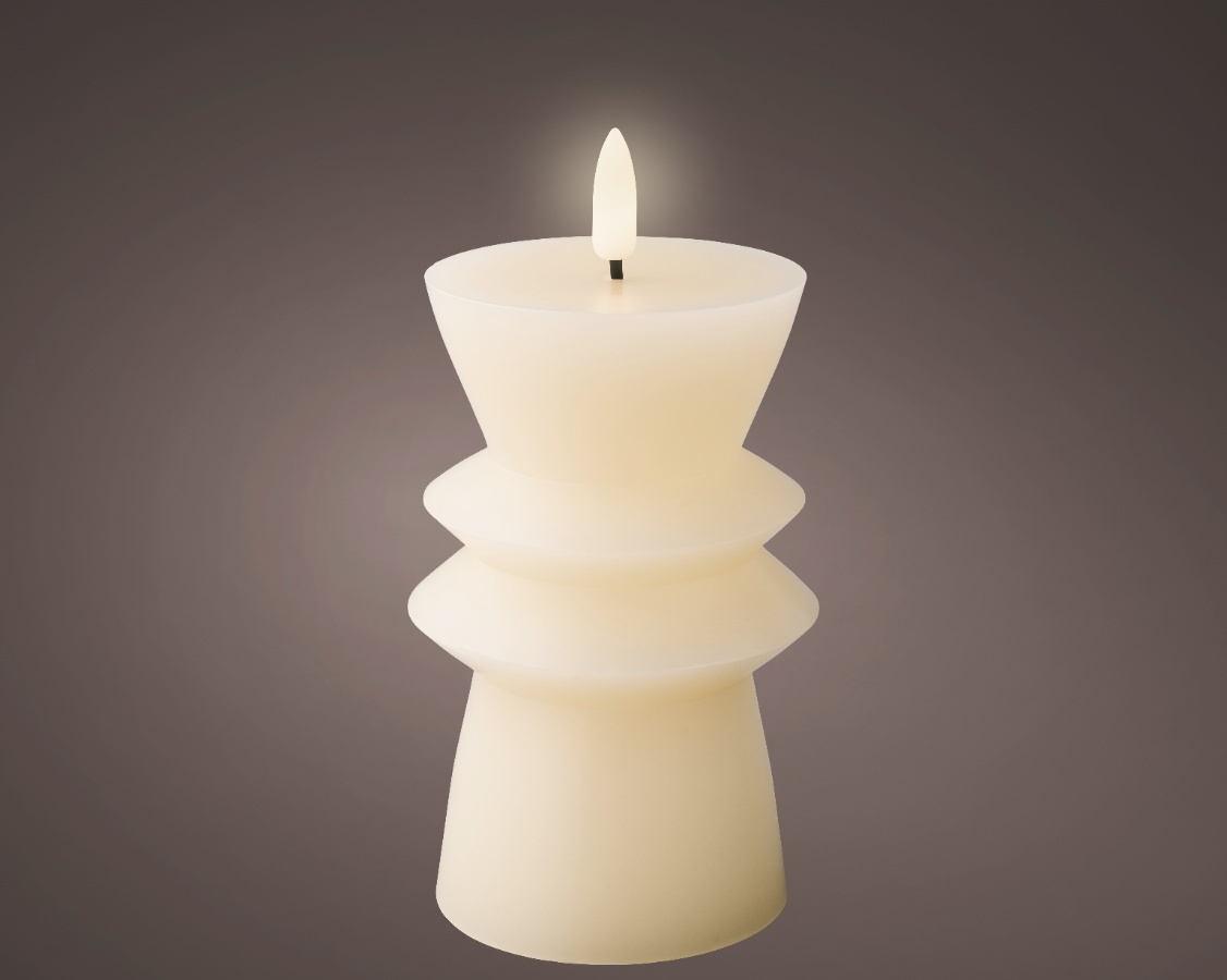 14.6cm Small LED Wick Candle holder in White