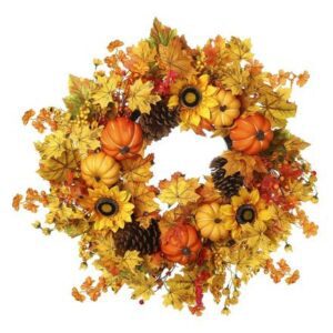 Pumpkin Leaf Wreath 65cm