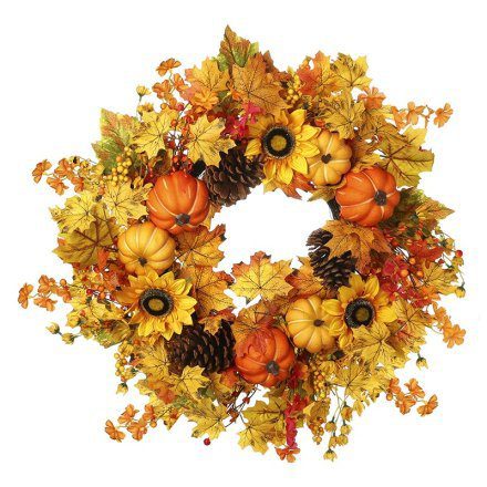 Pumpkin Leaf Wreath 65cm