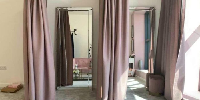 Aria Blush Fitting room curtains